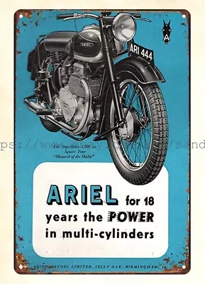 Latest Wall Decoration 1949 Ariel Square Four 1000 Motorcycle Metal Tin Sign • $18.95