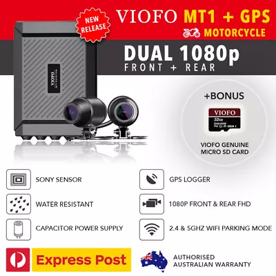 $379 • Buy Viofo MT1 Dual Lens Motorcycle Dash Camera 1080P + GPS + WIFI 5Ghz + 32GB MSD