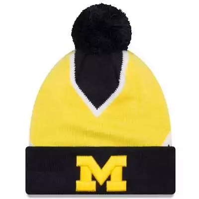 Michigan Wolverines New Era Logo Whiz 3 Pom Knit Beanie • $17.95