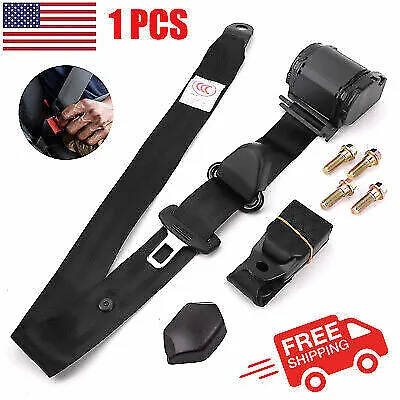 Car Auto Adjustable Retractable 3 Point Safety Seat Belt Straps Kits Accessories • $31.39