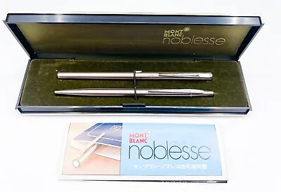 NOS MONTBLANC Noblesse Steel Fountain Pen  Ballpoint Set With Box Free Ship • $170