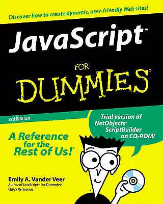 Javascript For Dummies By Emily A. Vander Veer (Mixed Media 2000) • £4.99