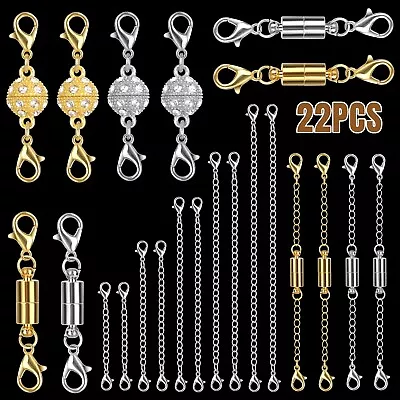 22X Magnetic Lobster Claw Clasps & Necklace Jewelry Bracelet Lock Extender Chain • $12.98