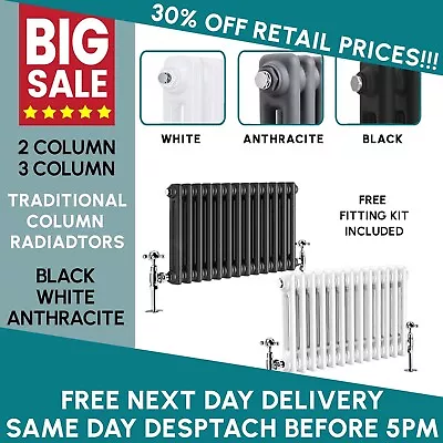 Horizontal Traditional Radiator 2 3 4 Column Bathroom Cast Iron Style Rads • £59.99