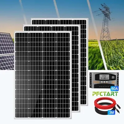 600W Solar Panel Mono 12V Car/RV/Home/Boat RV PV Battery Power Charge Off Grid • £375.97