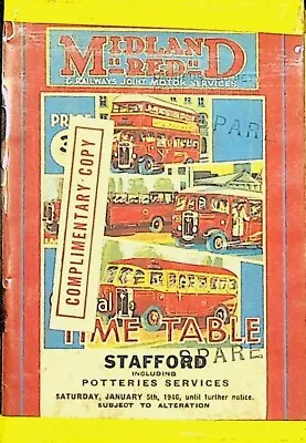 £14.99 • Buy Midland  Red  & Railways Joint: Stafford Inc Potteries Bus Timetable, 1946 (Map)