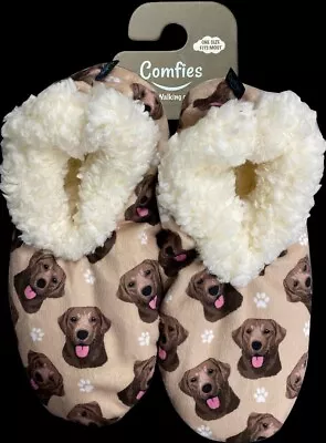 Chocolate Labrador Slippers Non Slip Gift/Present Dog • £14.95