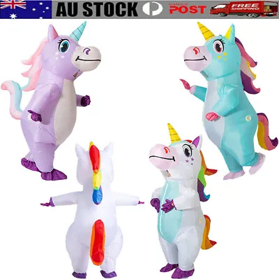 Adult Inflatable Unicorn Costume Halloween Party Cosplay Blow Up Fancy Dress AU • $18.89