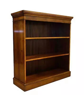Beautiful Bradley Burr Yew Wood Low Open Bookcase With Pair Adjustable Shelves • £750