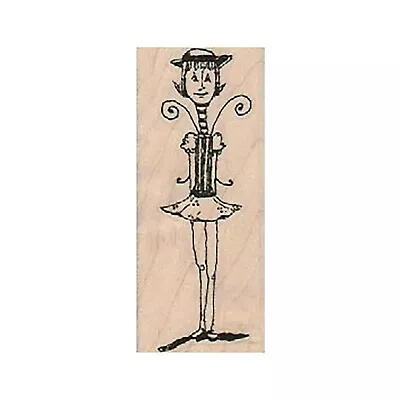 Mounted Rubber Stamp Skinny Hat Lady Steampunk Whimsical Lady Fun Lady Hat • $7.95