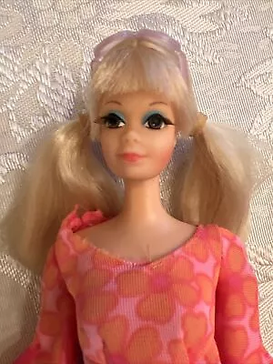 Vintage 1969 Twist N Turn PJ Barbie Wearing ‘Live Action’ Dress.  Bendable Legs. • $85