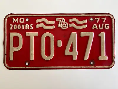 1977 1976 Missouri License Plate Bicentennial All Original • $11.99