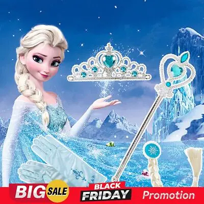 £10.67 • Buy Elsa Anna Frozen Girls Wig Tiara Crown Fairy Wand Fancy Dress Accessories Party