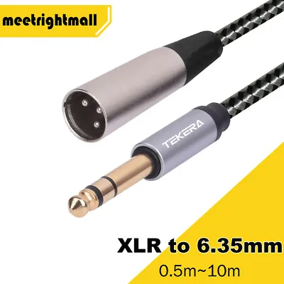 Balanced Male XLR To TRS 1/4  6.35mm Microphone Stereo Jack Cable Lead AU • $8.75