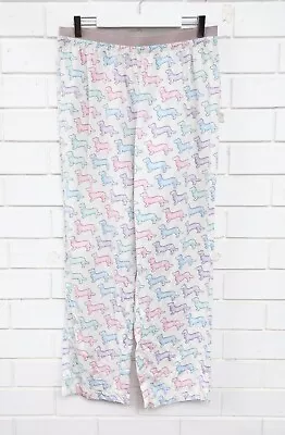 Women's Peter Alexander Multicoloured Dachshund Pattern Long Pyjama Pants Size L • $29.95