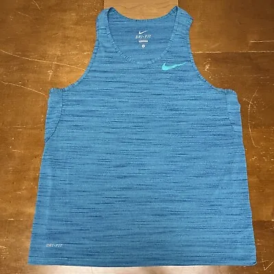 Nike Shirt Mens Large Blue Dri-Fit Sleeveless Tank Top Lightweight Performance • $23.95