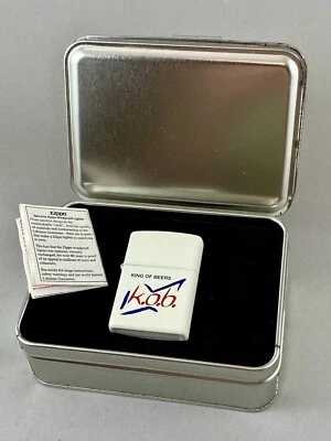 $31.75 • Buy Budweiser King Of Beers White Matte Zippo Cigarette Lighter In Box - Unstruck
