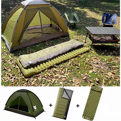 Night Cat Outdoor Camping Equipment Set Tent Pad Sleeping Bag Included • $119.98