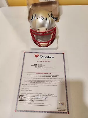 TOM BRADY Signed PATRIOTS Mini Helmet FANATICS COA Full Letter LOA BUCCANEERS • $1499.99