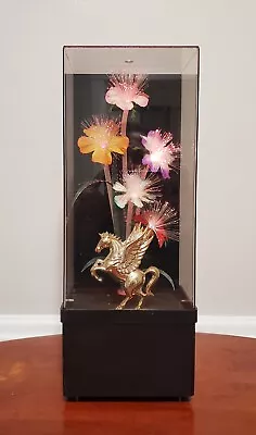 Vintage Color Changing Fiber Optic Flower Lamp Music Box 14  • $48