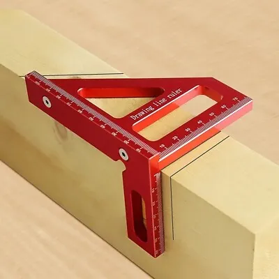 Woodworking Square Protractor Aluminum Alloy Miter Triangle Ruler High Precision • $7.98