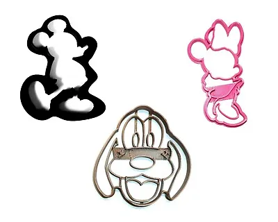 Mickey And Minnie Mouse With Pluto The Pup Cartoon Cookie Cutter Usa Pr1413 • $6.99