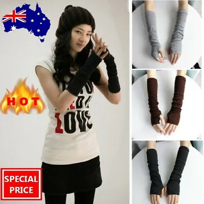 $8.49 • Buy Stretchy Arm Warmers Long Fingerless Gloves Fashion Mittens Women Hot Clothing