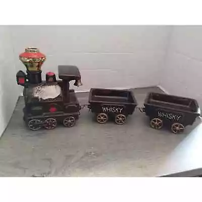 Steam Engine 2 Cars Vintage Ceramic Train Whisky Decanter Set  • $29.99