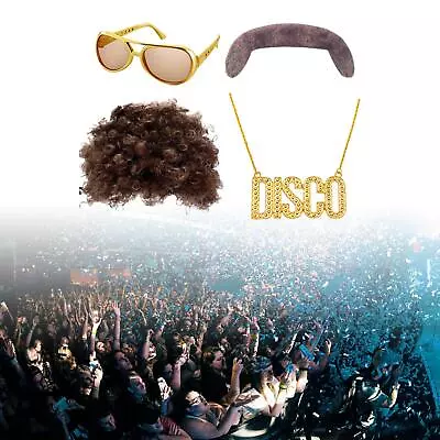 Disco Wig Set Carnival Party Wig Elvis Presley Cosplay Wig Rocker Wig Kits • $26.13