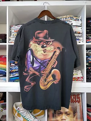 Vintage 90s Taz Looney Tunes Jazz T Shirt Size XL • $65