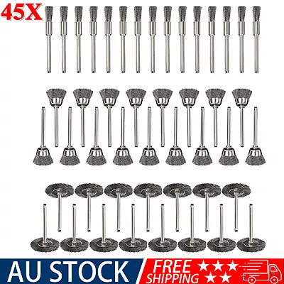 45X Stainless Steel Wire Brush Dremel Tool Rotary Die Grinder Removal Wheel Set • $17.58