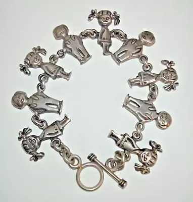 Boys & Girls Children Chain Link 7in .925 Silver Toggle Bracelet  • £21.72