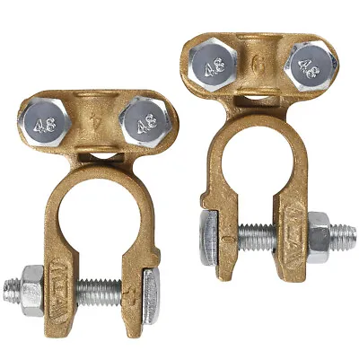 Top Post Brass Battery Terminals Connectors Clamp For Marine Car Boat RV Vehicle • $8.54