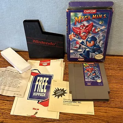 Mega Man 5 (Nintendo Entertainment System 1992) NES W Inserts & Box Read Desc • $275