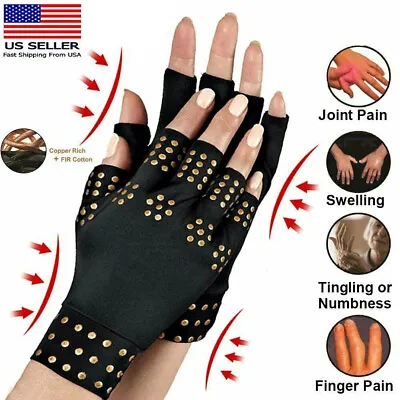 2 Copper Arthritis Compression Gloves Hand Support Rheumatoid Joint Pain Relief • $7.69