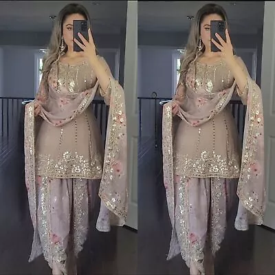 Dress Bollywood Suit Pakistani Indian Wedding Dhoti Top Salwar Kameez Party Wear • £49.40