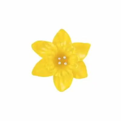 Daffodil Yellow Enamel Silver Tone Flower Brooch • $27.38