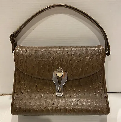 Chic De Paris Vintage Ostrich Leather Handbag Shoulder Bag • $62