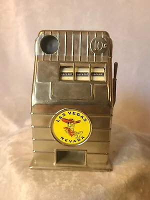 Vintage Las Vegas Nevada Dime Bank Metal Slot Machine Souvenir. Jack Pot Bank • $20.99