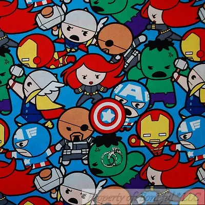 $10 • Buy BonEful Fabric FQ Cotton Quilt Super Hero Avengers Captain America Cartoon Boy L