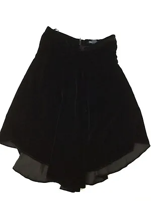 French Connection Black Velvet Asymmetrical Skirt Size 6 Small  • $15