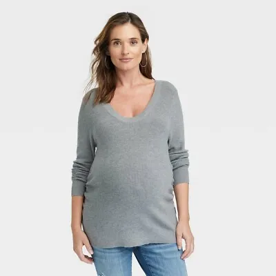 Lightweight Maternity Sweater - Isabel Maternity By Ingrid & Isabel Gray M • $10.49