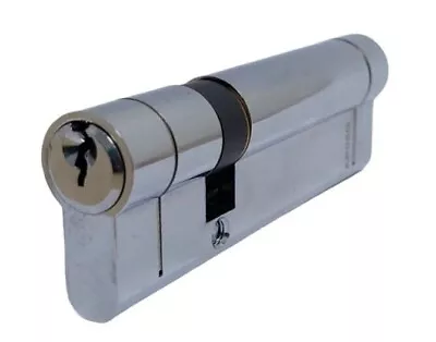 100mm (30x70) Chrome Mila ProLinea BreakSafe 6 Pin Euro Cylinder UPVC • £16