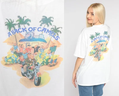 $16.95 • Buy Vintage 1990 Joe Camel A Pack Of Camels Men's White Shirt PC1194