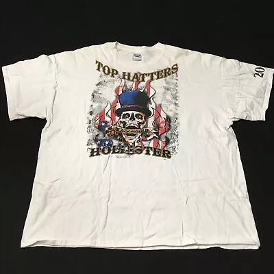 Motorcycle Club 2XL Top Hatters “Support Crew”  Hollister White Graphic Skull • $9.88