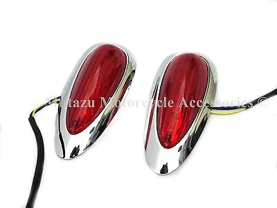 Tear Drop LED Lights (Pair) For Hard Saddlebags Saddle Bags Best Fit HL Model • $29