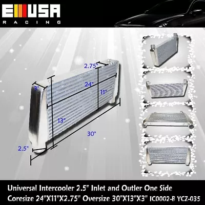 $109.99 • Buy V Mount Intercooler 30X13X3 2.5  OD ID ONE SIDE Mazda RX-7 8 Miata Supra YCZ-035