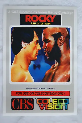 Rocky Video Game Promotional Poster Coleco Vision 1980s  • $4