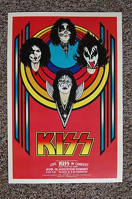 KISS 1976 Concert Poster Houston Summit-- • $4.25