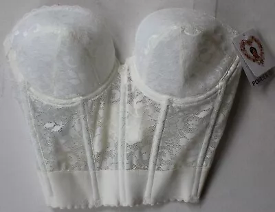 £44.99 • Buy Ivory Cream Poirier Brides 213 Lace Bustier With Low Back - Size 34 D - BNWT